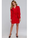 Sukienka z wiązaną kokardą - czerwona