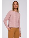 Sweter z szerokimi rękawami - różowy