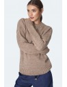 Klasyczny ciepły sweter - beżowy