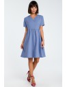 Sukienka mini odcinana pod biustem - niebieska