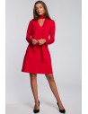 Sukienka z szyfonowym szalem - czerwona