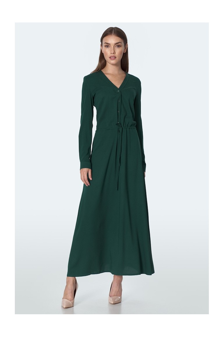 CM5636 Biurowa sukienka maxi - zielona