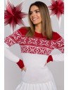 Świąteczna sukienka swetrowa - biała