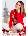 Sweter świąteczny z reniferem - czerwony