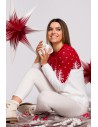 Świąteczny sweter z motywem choinek - czerwony