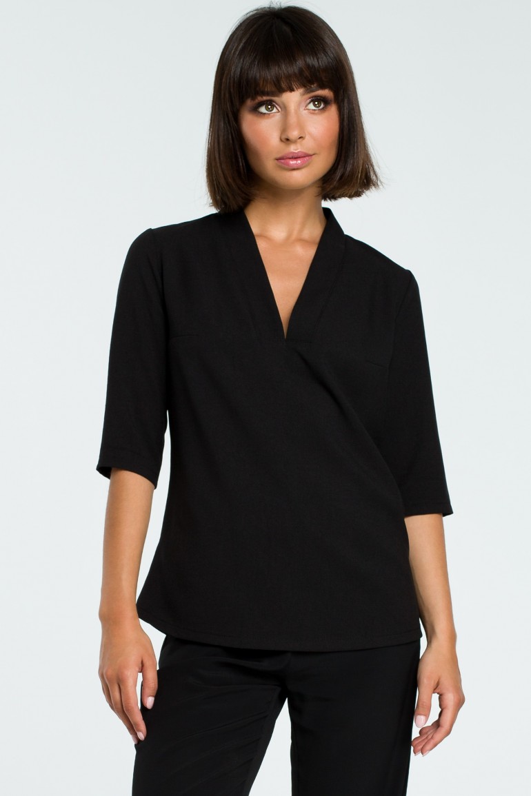 CM3819 Kobieca bluzka koszulowa - czarna