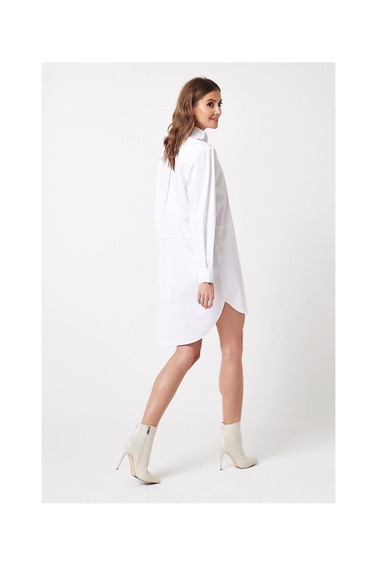 CM5783 Ciążowa sukienka koszulowa - biała
