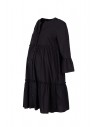 Sukienka ciążowa z marszczonymi falbanami - czarna