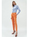 Klasyczne spodnie z zakładką - pomarańczowe