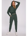 Kobiece spodnie dresowe - militarno-zielone