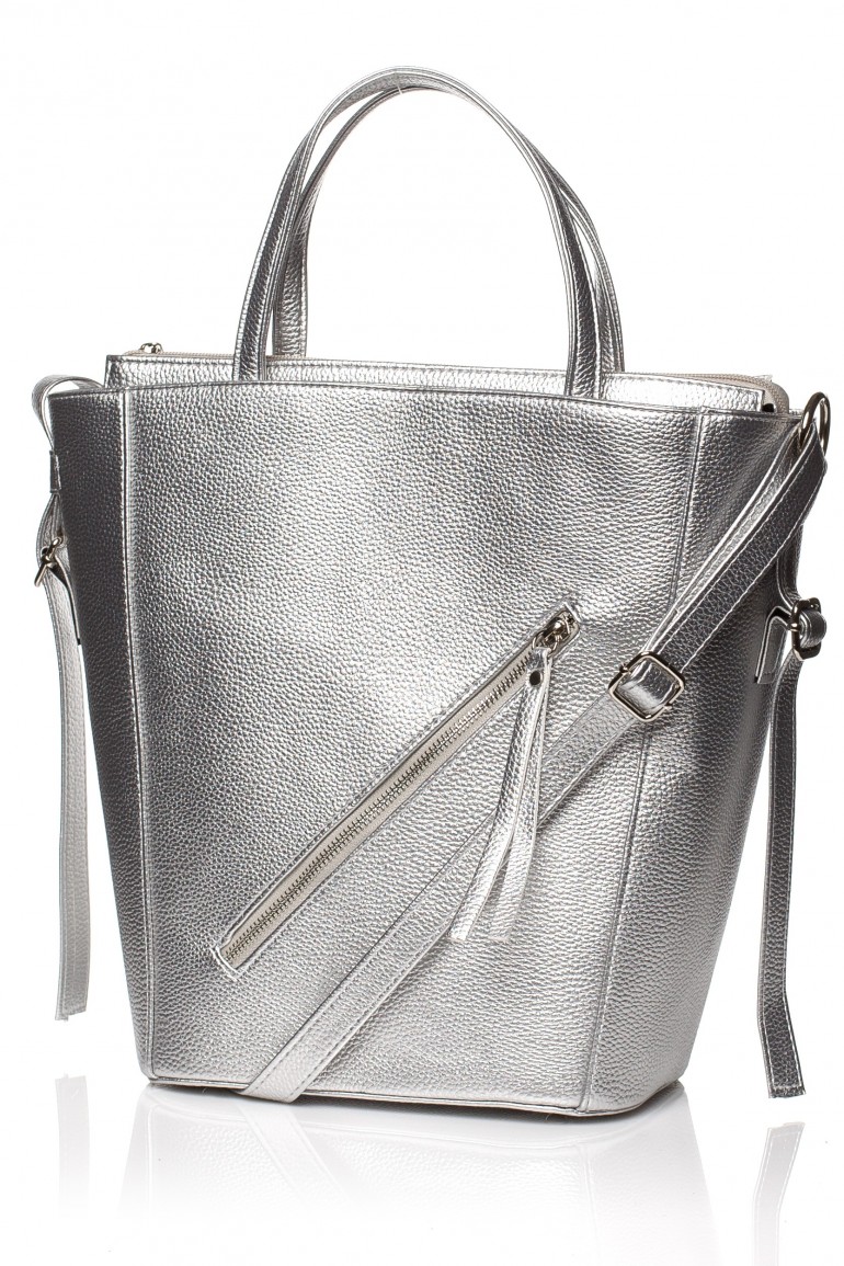 CM3830 Klasyczna torebka na ramię - srebrna