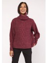 Ciepły sweter oversize - bordowy
