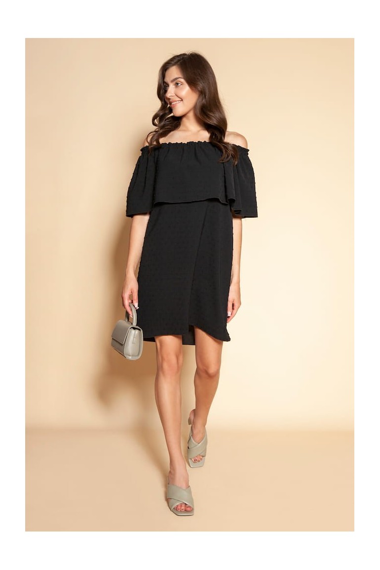 CM6094 Krótka sukienka typu hiszpanka - czarna