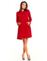 Trapezowa sukienka biurowa - czerwona