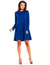 Trapezowa sukienka biurowa - niebieska
