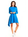 Asymetryczna sukienka rozkloszowana - niebieska