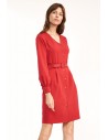 Sukienka mini z paskiem w talii - czerwona