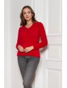 Miękki włochaty sweterek - czerwony