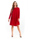 Klasyczna sukienka delikatnie rozkloszowana - czerwona