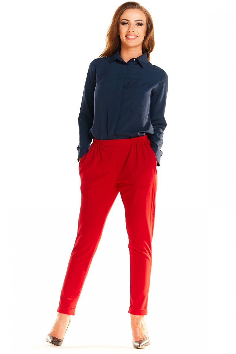 CM4042 Eleganckie kobiece spodnie - czerwone