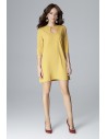 Trapezowa sukienka mini - żółta