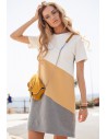 Sukienka mini w 3 kolory - żółta OUTLET