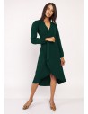 Asymetryczna kopertowa sukienka - zielona