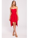 Elegancka warstwowa sukienka z gorsetem - czerwona
