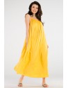 Długa sukienka o luźnym kroju - żółta