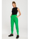 Spodnie dresowe typu joggers z rozcięciami - soczysto zielone