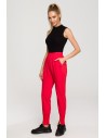 Spodnie dresowe typu joggers z rozcięciami - czerwone