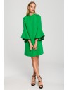 Sukienka z szerokimi rękawami - soczysto-zielona