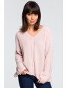 Sweter asymetryczny - różowy