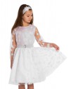 Dziecięca sukienka z koronką - śmietankowa-biel