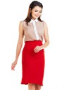 Elegancka spódnica biurowa - czerwona