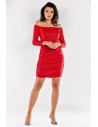Dopasowana sukienka mini - czerwona