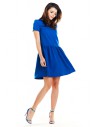 Sukienka mini z odcięciem w talii - niebieska