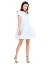 Sukienka mini z odcięciem w talii - biała