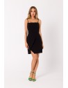 Elegancka sukienka mini na ramiączkach - czarna