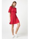 Klasyczna rozkloszowana sukienka mini - czerwona