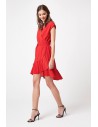 Wiązana w pasie sukienka mini - czerwona