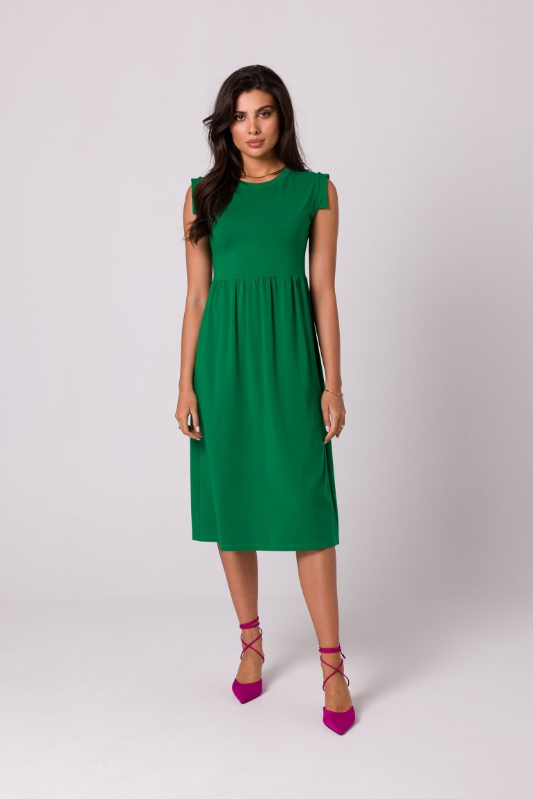 CM7249 Bawełniana sukienka midi - soczysto-zielona