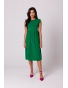 Bawełniana sukienka midi - soczysto-zielona