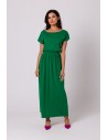 Sukienka maxi z gumką w talii - soczysto-zielona