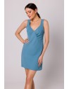 Sukienka mini na ramiączkach - zimno-niebieska