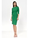Dopasowana sukienka midi - zielona