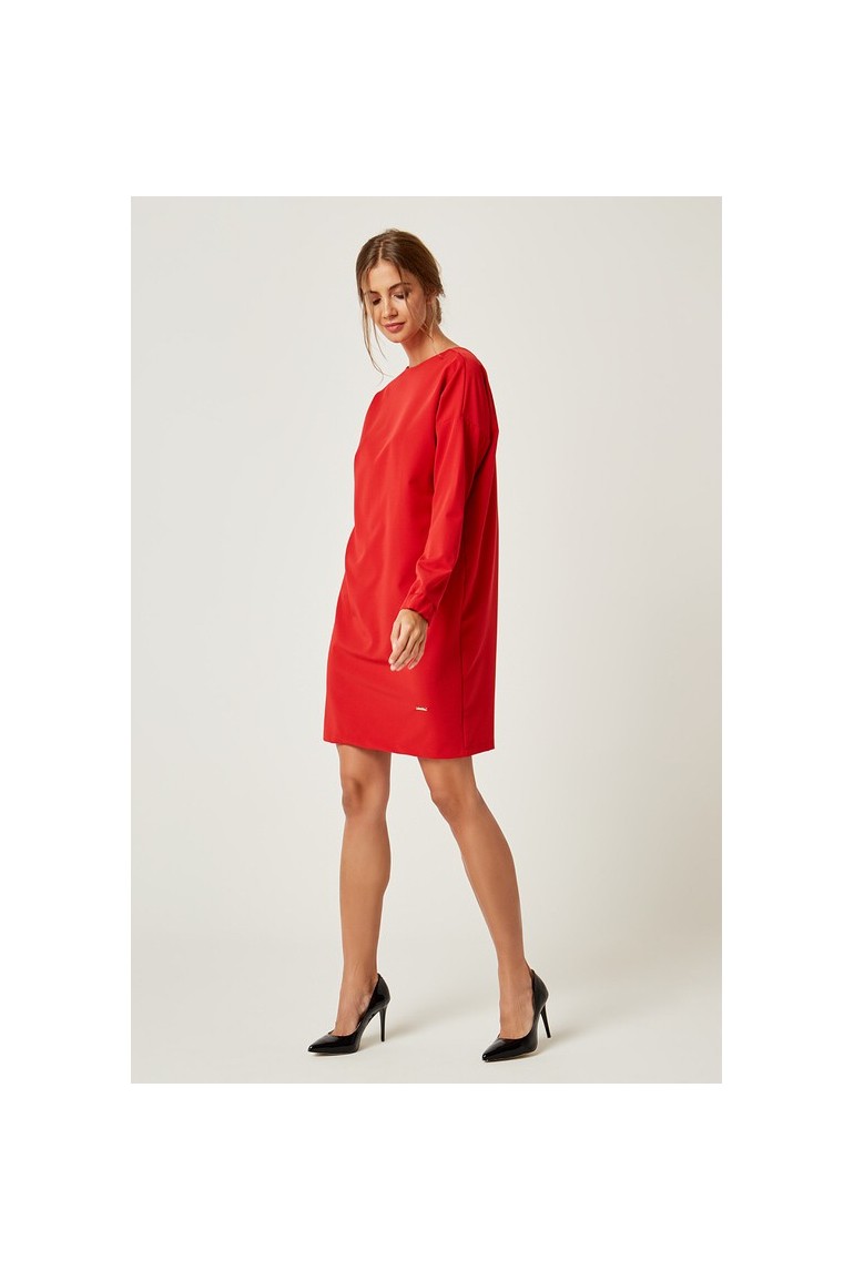 CM4239 Klasyczna sukienka oversize - czerwona