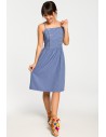 Sukienka mini na ramiączkach - niebieska