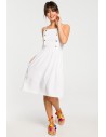 Sukienka mini na ramiączkach - biała