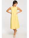 Sukienka midi bez rękawów - żółta